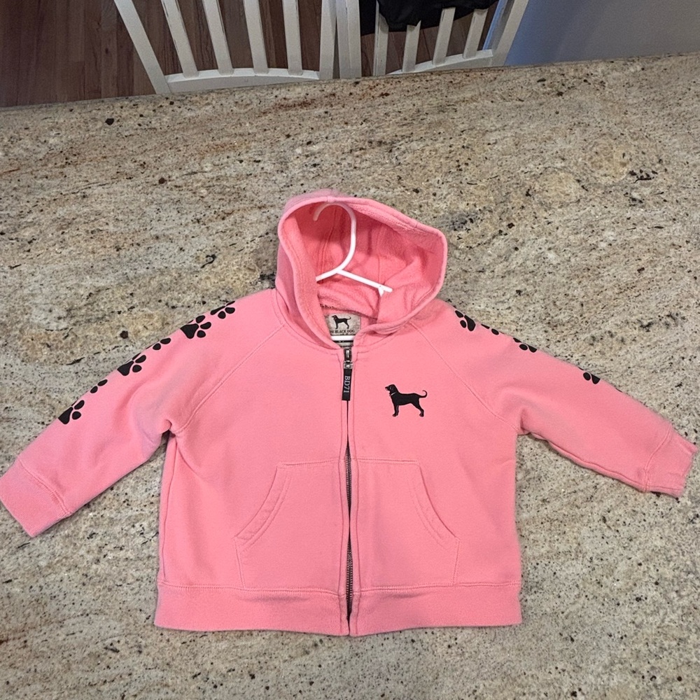 The Black Dog Pink Zip-Up Hoodie with Logo